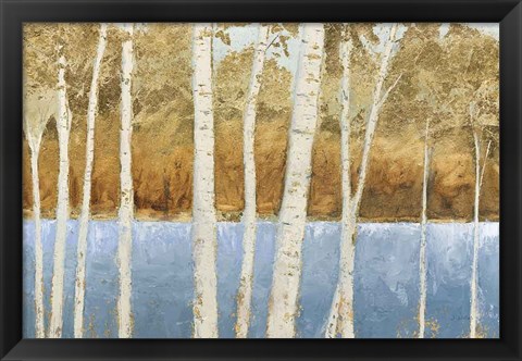 Framed Lakeside Birches Print