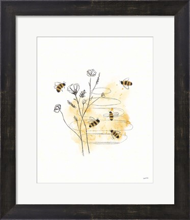 Framed Bees and Botanicals I Print