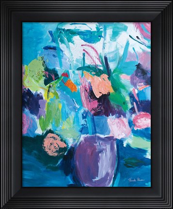 Framed Plum Floral Abstract Print