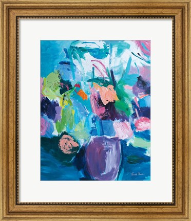 Framed Plum Floral Abstract Print
