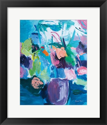 Framed Plum Floral Abstract Print