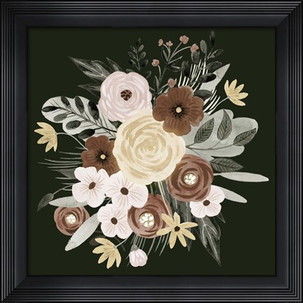 Framed Earthy Bouquet II Print