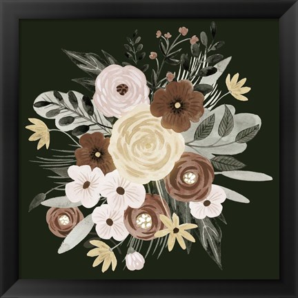 Framed Earthy Bouquet II Print