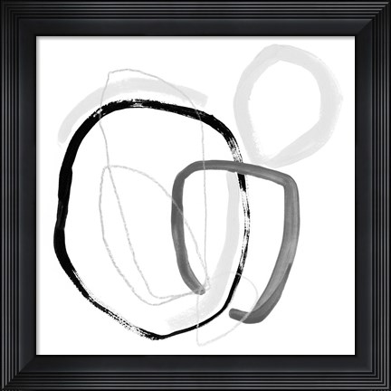 Framed Black &amp; Grey Vibration I Print