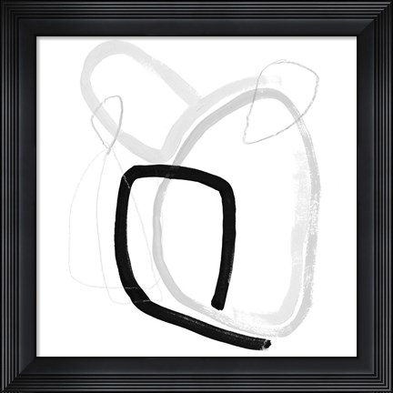 Framed Black &amp; Grey Vibration II Print
