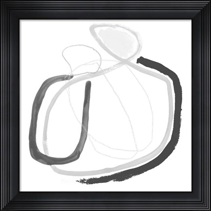 Framed Black &amp; Grey Vibration III Print