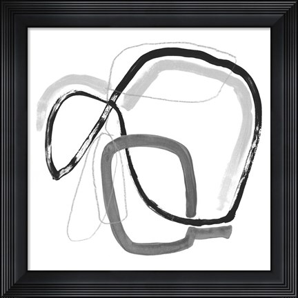 Framed Black &amp; Grey Vibration IV Print