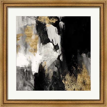 Framed Neutral Gold Collage III Print