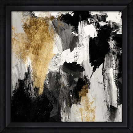 Framed Neutral Gold Collage IV Print