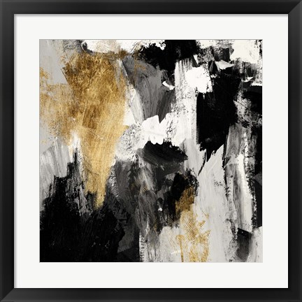 Framed Neutral Gold Collage IV Print