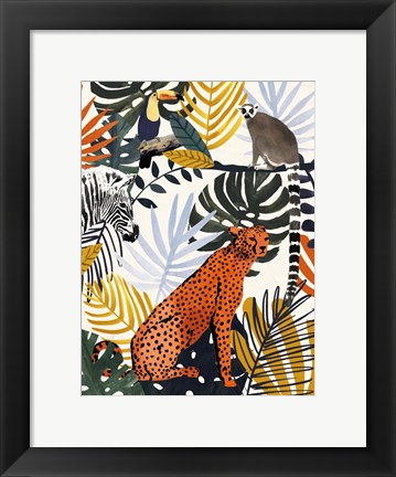 Framed Jungle Jumble I Print