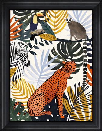 Framed Jungle Jumble I Print