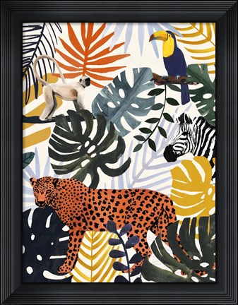 Framed Jungle Jumble II Print