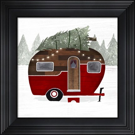 Framed Yuletide Camper I Print