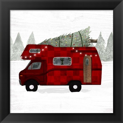 Framed Yuletide Camper II Print