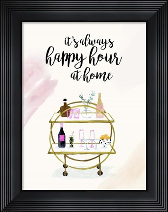 Framed Happy Hour at Home I Print