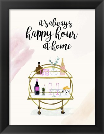 Framed Happy Hour at Home I Print