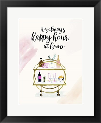 Framed Happy Hour at Home I Print