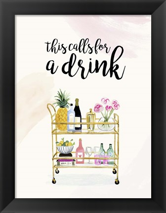 Framed Happy Hour at Home II Print