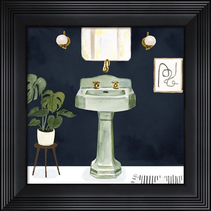 Framed Boho Bath Sinks II Print