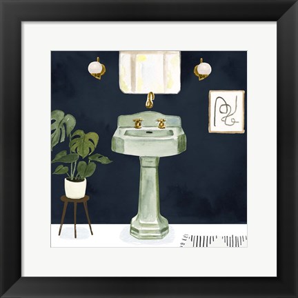 Framed Boho Bath Sinks II Print