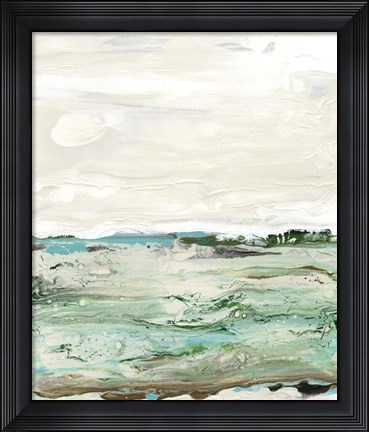 Framed Mint &amp; Aqua Horizon I Print