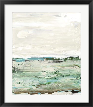 Framed Mint &amp; Aqua Horizon I Print