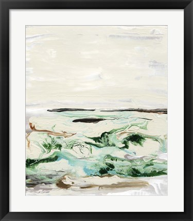 Framed Mint &amp; Aqua Horizon II Print