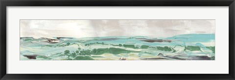 Framed Mint &amp; Aqua Horizon III Print