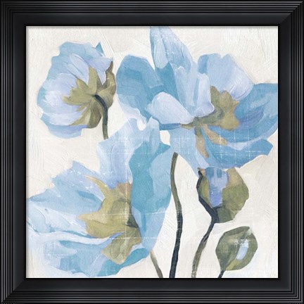Framed Azure Peony I Print