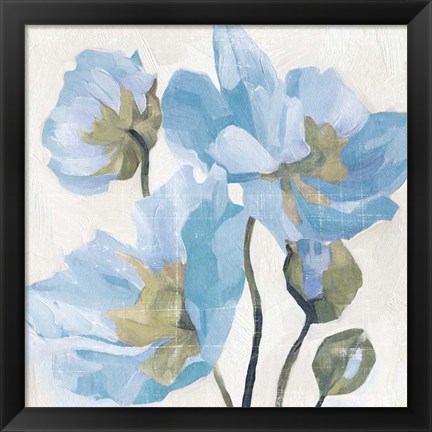 Framed Azure Peony I Print