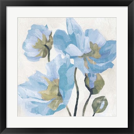 Framed Azure Peony I Print