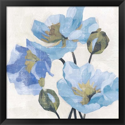 Framed Azure Peony II Print