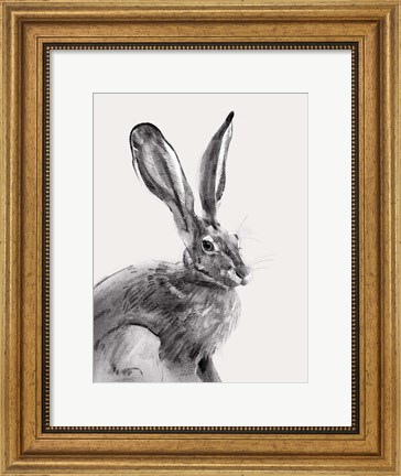 Framed Wild Hare II Print