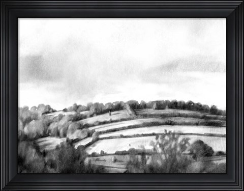 Framed Rolling Landscape Sketch I Print