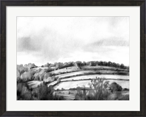 Framed Rolling Landscape Sketch I Print