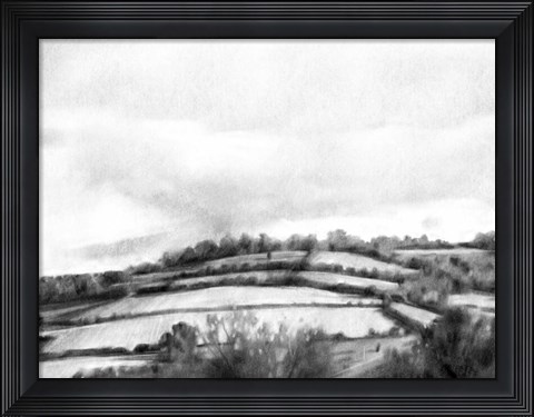 Framed Rolling Landscape Sketch II Print