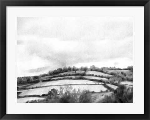 Framed Rolling Landscape Sketch II Print