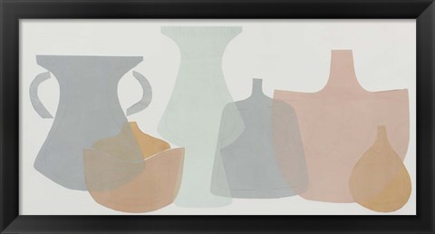 Framed Soft Pottery Shapes I Print