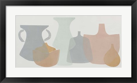 Framed Soft Pottery Shapes I Print