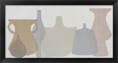 Framed Soft Pottery Shapes III Print