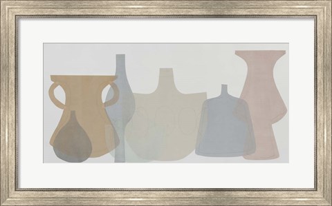 Framed Soft Pottery Shapes III Print
