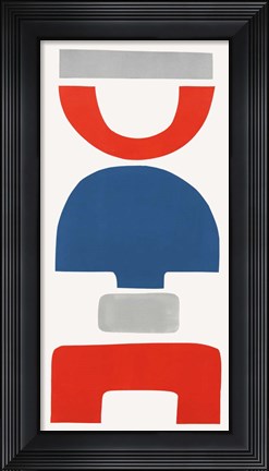 Framed Primary Tribal Shapes VII Print