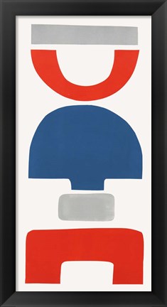 Framed Primary Tribal Shapes VII Print