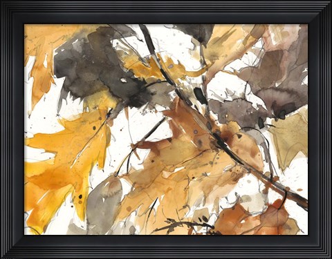 Framed Watercolor Autumn Leaves I Print