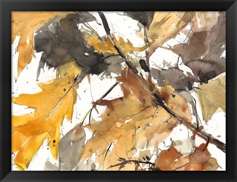 Framed Watercolor Autumn Leaves I Print