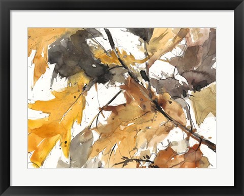 Framed Watercolor Autumn Leaves I Print