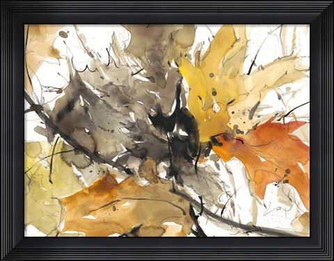 Framed Watercolor Autumn Leaves II Print