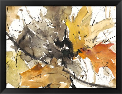 Framed Watercolor Autumn Leaves II Print