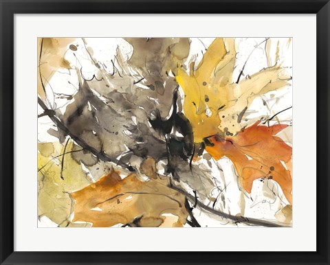 Framed Watercolor Autumn Leaves II Print